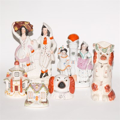 Lot 202 - Group of Nine Staffordshire Pottery Articles...