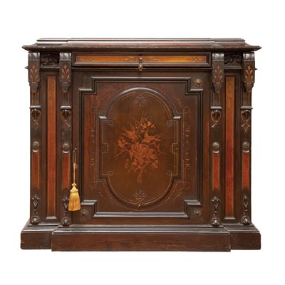 Lot 281 - American Renaissance Revival Marquetry Inlaid...