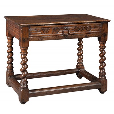 Lot 137 - English Oak Work Table Incorporating some...