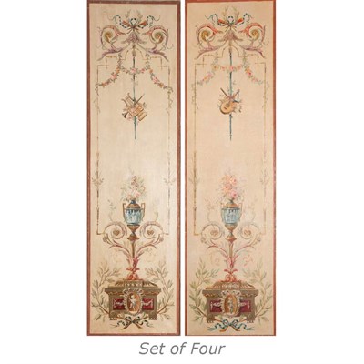 Lot 440 - Set of Four French Style Painted Panels Height...