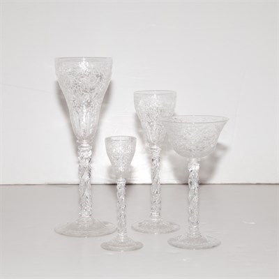 Lot 405 - Colorless Glass Stemware Service Approximately...