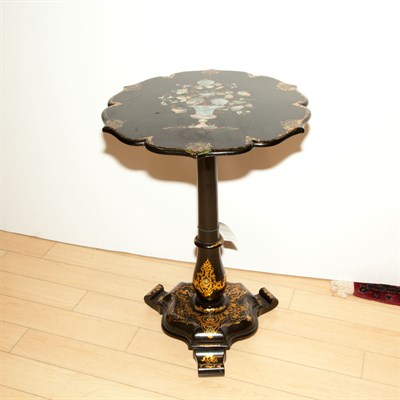 Lot 430 - Victorian Papier Mache Tilt-Top Table Height...