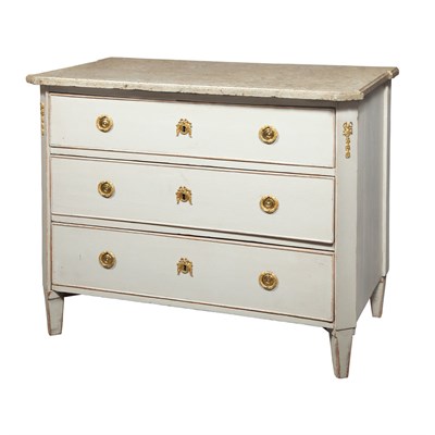 Lot 441 - Swedish Neoclassical Painted Commode Circa...
