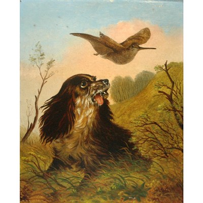 Lot 681 - English School 19th Century Spaniel Flushing a...
