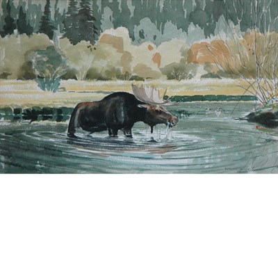Lot 34 - Grant O. Hagen American, 20th Century Moose in...
