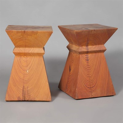 Lot 370 - 20th Century Design Pair of Stools Teak Height...