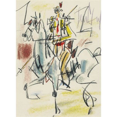 Lot 17 - Gen Paul French, 1895-1975 Horses and Rider...