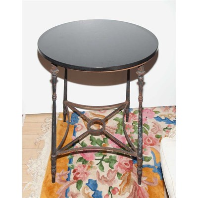 Lot 274 - French Style Marble Top Iron Side Table Height...