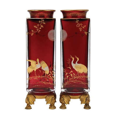 Lot 538 - Pair of Baccarat Gilt-Bronze Mounted Glass...