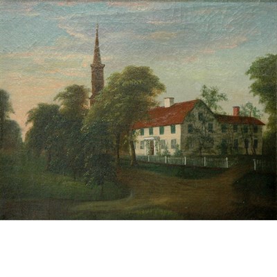 Lot 680 - American School 19th Century House with Green...