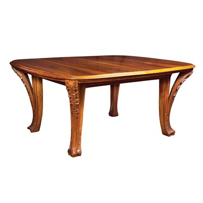 Lot 107 - French Art Nouveau Walnut Dining Table Louis...