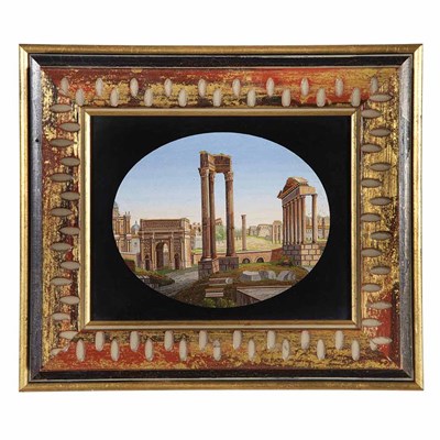 Lot 476 - Framed Italian Micromosaic Plaque Last quarter...