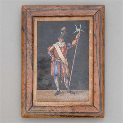 Lot 434 - Two Framed Italian Micromosaic Figural Plaques...