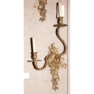Lot 500 - Pair of Louis XV Style Gilt-Metal Two-Light...
