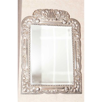 Lot 502 - Peruvian Silver Repousse Framed Mirror Height...