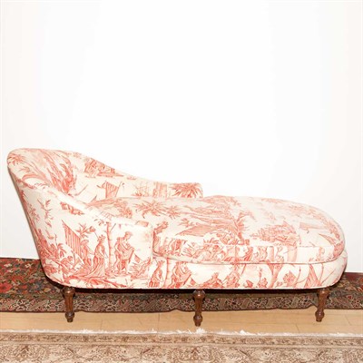 Lot 209 - French Style Mahogany Chaise Lounge Length 62...