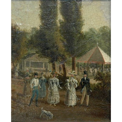 Lot 683 - German School 19th Century Strolling through...