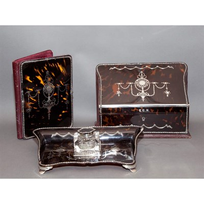 Lot 268 - Edward VII Three-Piece Silver Mounted and...