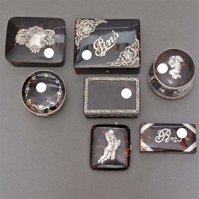 Lot 265 - Group of Seven George V Silver Mounted and...