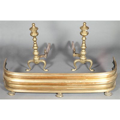Lot 121 - Group of Brass Fireplace Accessories Including...