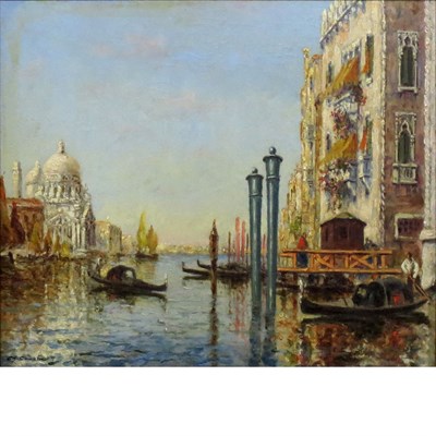 Lot 77 - Charles Cousin French, 1904-1972 Venice Canal...