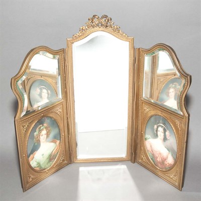Lot 112 - Louis XVI Style Gilt-Bronze Triptych Dressing...