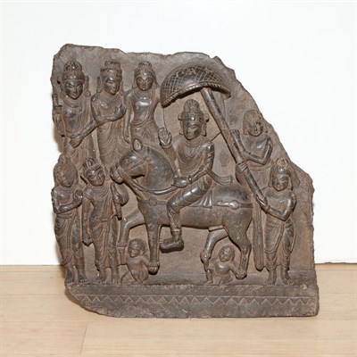 Lot 527 - Ghandaran Style Carved Stone Figural Group...