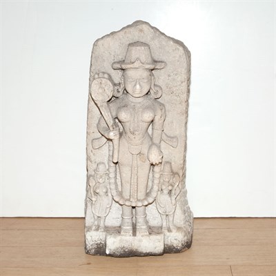 Lot 528 - Indian Carved Stone Standing Figure Height 22...