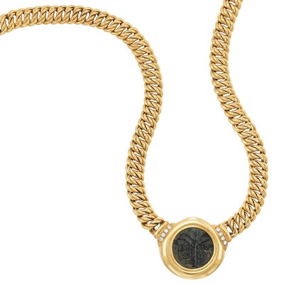 Lot 20 - Gold, Medallion and Diamond Necklace