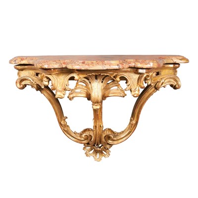 Lot 447 - Louis XV Gilt-Wood Console Stamped Lalbertaut,...