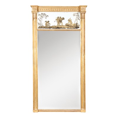 Lot 502 - George III Gilt-Wood and Eglomise Trumeau...