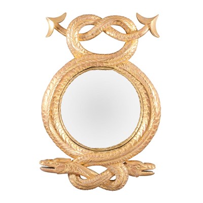 Lot 278 - Regency Style Gilt-Wood Convex Mirror Circular...