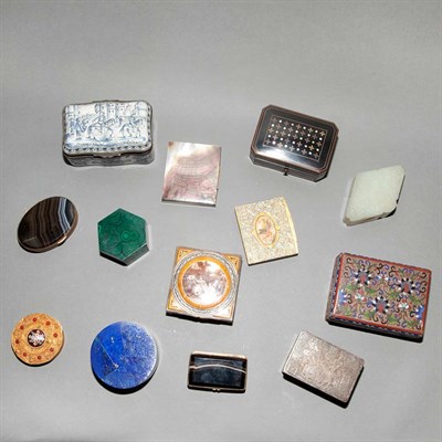 Lot 480 - Group of Thirteen Assorted Metal and Hardstone...
