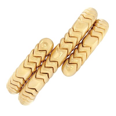 Lot 364 - Gold Coiled 'Spiga' Bracelet, Bulgari