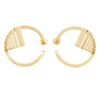 Lot 292 - Pair of Gold Hoop Earclips, Jean Vendome, France