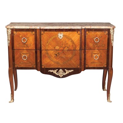 Lot 505 - Louis XV Style Gilt-Metal Mounted Inlaid...