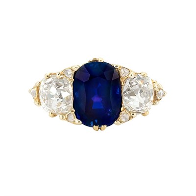 Lot 270 - Antique Gold, Color Change Sapphire and Diamond Ring