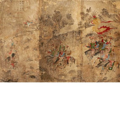 Lot 19 - Korean School Koryo Dynasty Hunting Scene,...