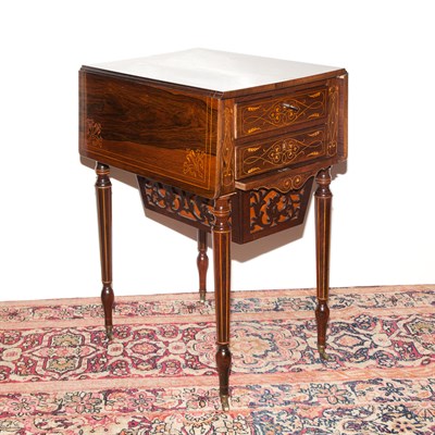 Lot 239 - Charles X Satinwood Inlaid Rosewood Work Table...