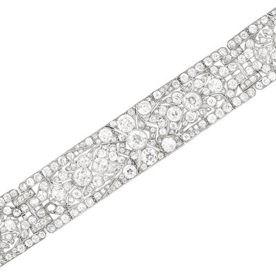 Lot 564 - Art Deco Platinum and Diamond Bracelet