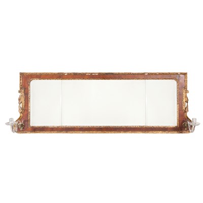 Lot 460 - George II Parcel Gilt Walnut Overmantel Mirror...