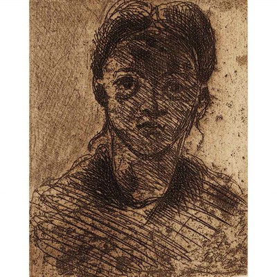 Lot 36 - Paul Cezanne (1839-1906) TETE DE JEUNE FILLE...