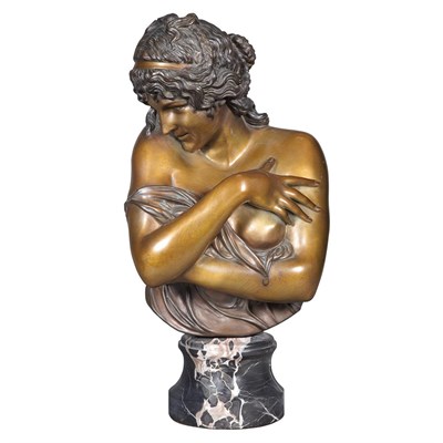 Lot 341 - Bronze Bust of a Female Bather After a model...