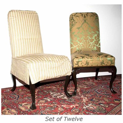 Lot 355 - Set of Twelve George II Style Dining Chairs...