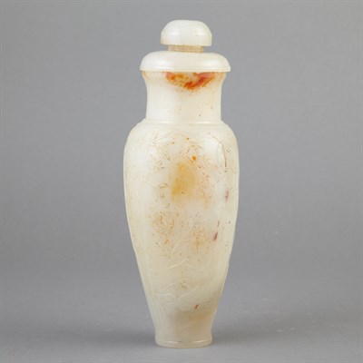 Lot 77 - Chinese White Jade Covered Vase 20th Century...