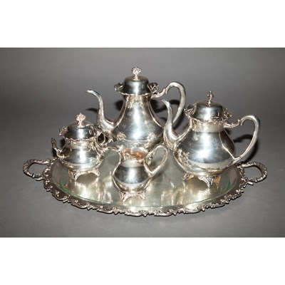 Lot 278 - Rococo Style Silver Coffee and Tea Service...