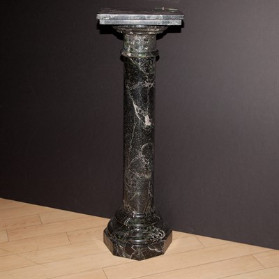 Lot 384 - Neoclassical Style Dark Green Marble Pedestal...
