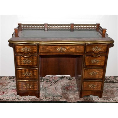 Lot 176 - Continental Rococo Style Parquetry Inlaid Desk...