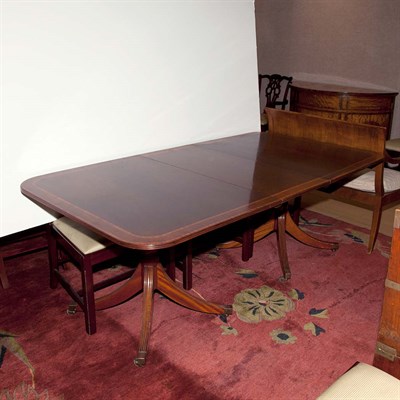 Lot 575 - George III Style Double-Pedestal Dining Table...