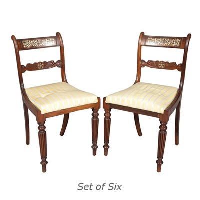 Lot 420 - Set of Six Anglo-Indian Regency Ivory Inlaid...